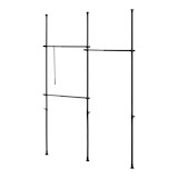 thumbnail of Helloshop26 - Armário telescópico em aço lacado 150 - 230 cm 3 barras de guarda-roupa pretas 03_0008156