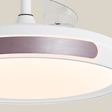 thumbnail of Ventilador retráctil ZENDAL blanco - burdeos LED 68W Ø50cm 3 palas.
