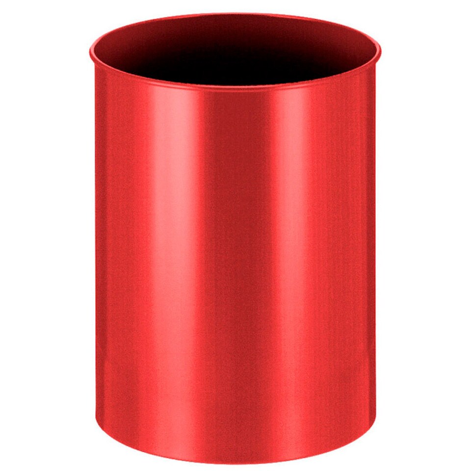 PROREGAL Stillvoller runder Metall Papierkorb | 30 Liter, HxØ 47x33,5cm | Rot