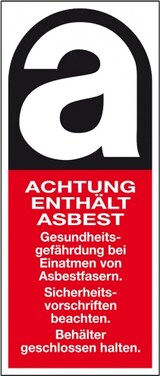 thumbnail of Dreifke® Aufkleber I Gefahrenkennzeichen Achtung enthält Asbest, Typ A, Folie, selbstklebend, 100x240mm