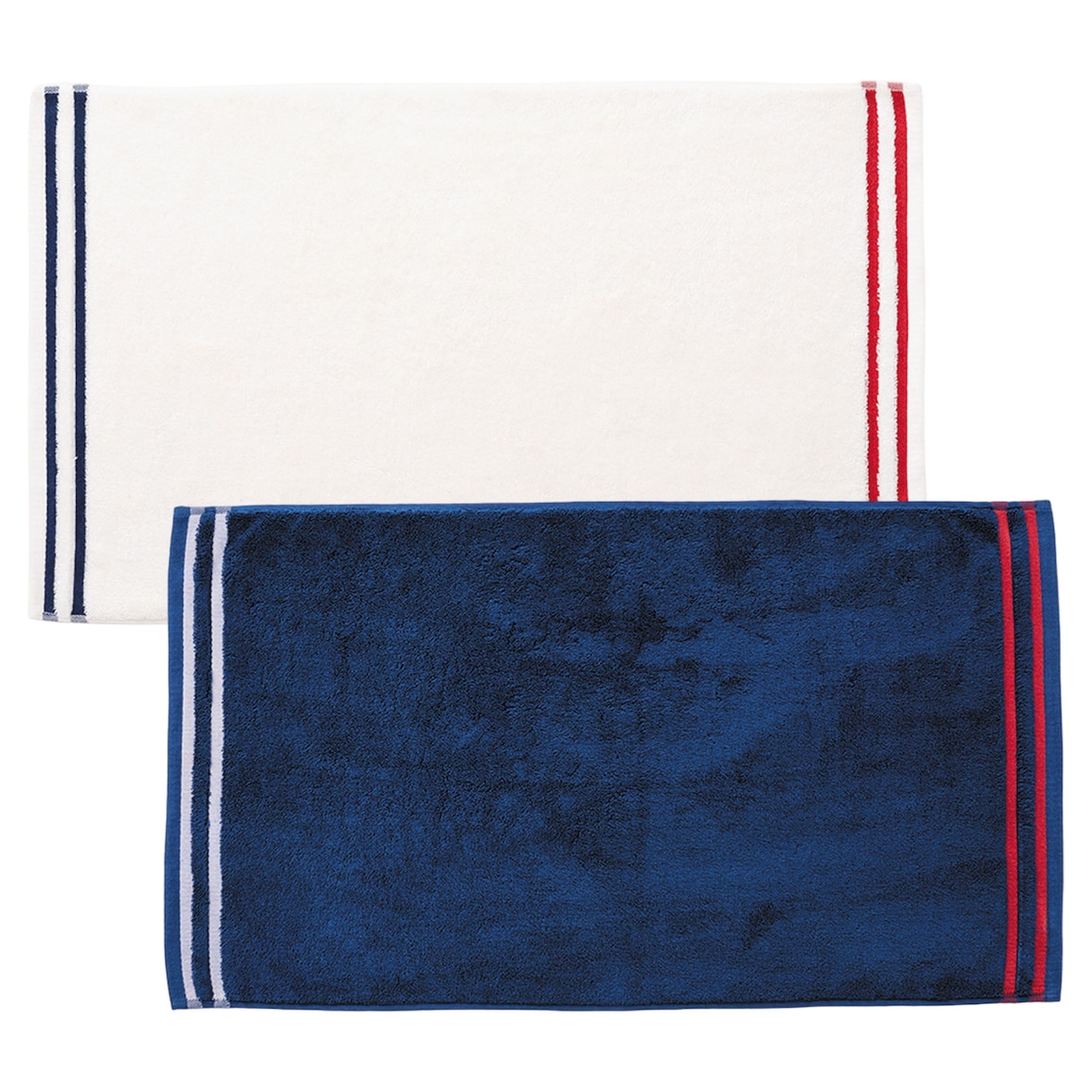 El Ganso - Conjunto de tapetes de banho 50x80 cm 100% algodão 800 g/m² - Terry tingido em cru e azul marinho