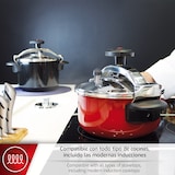thumbnail of Magefesa Castell - Olla Express Tradicional Roja de 4 L, Acero Inoxidable 18/10, Todas las Cocinas, Inducción Total, Cocina Sana, Pomo Rotatorio