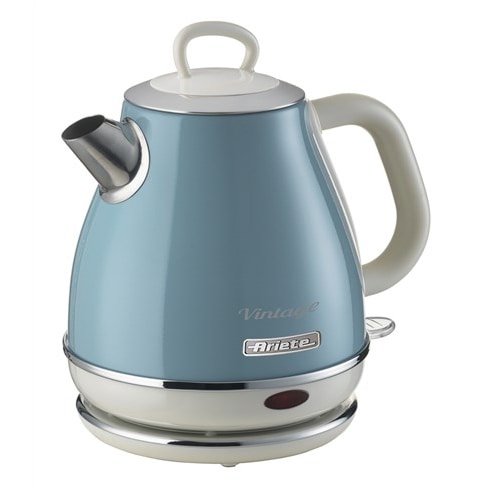 Ariete 2868BL Retro waterkoker Vintage 1 L blauw, snoerloos met ingebouwde 3-voudige zekering