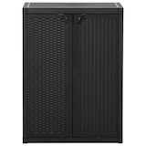 thumbnail of vidaXL Gartenschrank Schwarz 65x45x88 cm PP Rattan-Optik