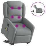 thumbnail of Fauteuil inclinable de massage électrique Gris clair Tissu Modèle Elmorin