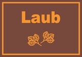 thumbnail of Laub Mülltrennung Schild mit Text Symbol Blätter Blattwerk waagerecht A0 Rückseite selbstklebend