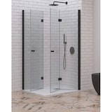 thumbnail of Box Doccia H190 Doppia Anta a Libro Trasparente Profili Neri 6mm Anticalcare - 58x68