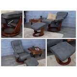 thumbnail of Sillón reclinable MCA Hamilton, taburete para sillón de TV, tela/textil 130 kg de capacidad de carga ~ gris oscuro, color nogal