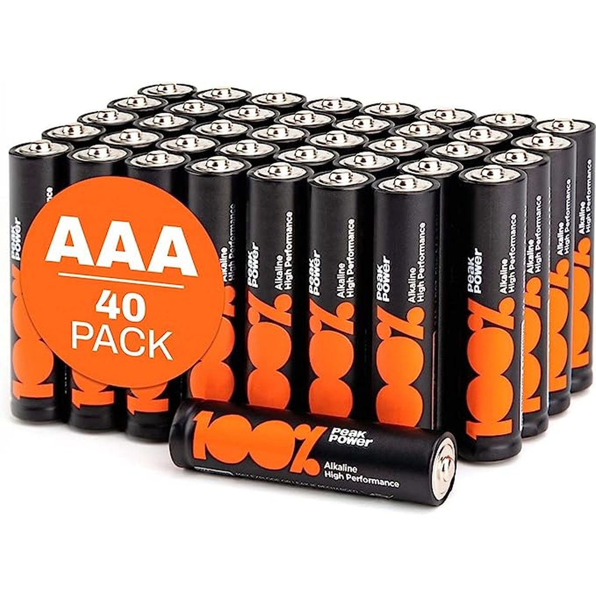 Pilas AAA - Pack de 40 Pilas alcalinas AAA 1.5V LR03  100% PeakPower