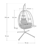 thumbnail of SVITA SHELLY hangstoel met frame loungestoel hangzit hangstoel opklapbare hangmand hangende schommel buitenstoel naturel