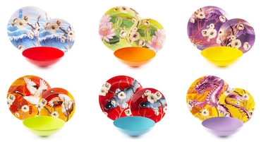 Excelsa servizio piatti 18 pezzi Fuji porcellana e stoneware multicolore