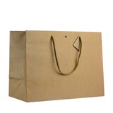 thumbnail of Grote horizontale bruine kraft tas met koordhandvatten 39 + 18 x 29 cm per 60 - Gimex