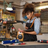 thumbnail of Relaxdays Werkbank, 600 kg, Werktisch, HBT 91 x 141 x 61 cm, 2 verstellbare Ebenen, Werkstatt Regal Stahl & MDF, schwarz