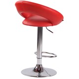thumbnail of Lot de 2 Tabourets de bar Olinda en similicuir hauteur réglable et siège pivotant Rouge/Chrome