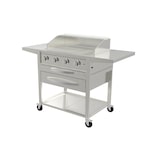 thumbnail of METRO PROFESSIONAL 4-branders gasbarbecue met grillplaat, grilloppervlak 49 x 76 cm, zijtafel, verrijdbaar, staal, zilver
