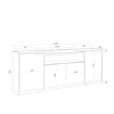 thumbnail of Sideboard, Highboard, 207x80x37 cm, 4 Türen, Wohnzimmer, Küche, Dunkler Eiche und Schwarz