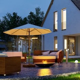 thumbnail of Outsunny Aquecedor Elétrico de Exterior com 3 Painéis 1000W Aquecedor de Infravermelhos com Controlo Proteção IPX5 87x75x22cm Preto