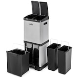 thumbnail of WellHome - Eco-afvalbak 32 liter met 3 compartimenten (2x8L en 1x16L), kleur Zilver - 32,4x21,2x77,4cm