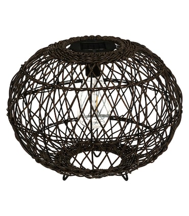 Atmosphera Lâmpada de Vime com Tela Solar 31cm em cor Preta