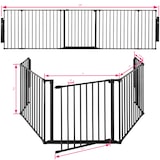 thumbnail of Kaminschutzgitter Agni aus 5 Elementen mit Sicherheitstür - schwarz