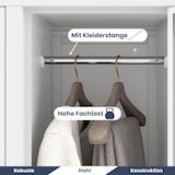 thumbnail of Umkleideschrank Spind BERLIN 2 Abteile Etikettenhalter Lüftungsschlitze Umkleidespind Schließfachschrank Garderobenspind 172x29,2x45cm Weiß