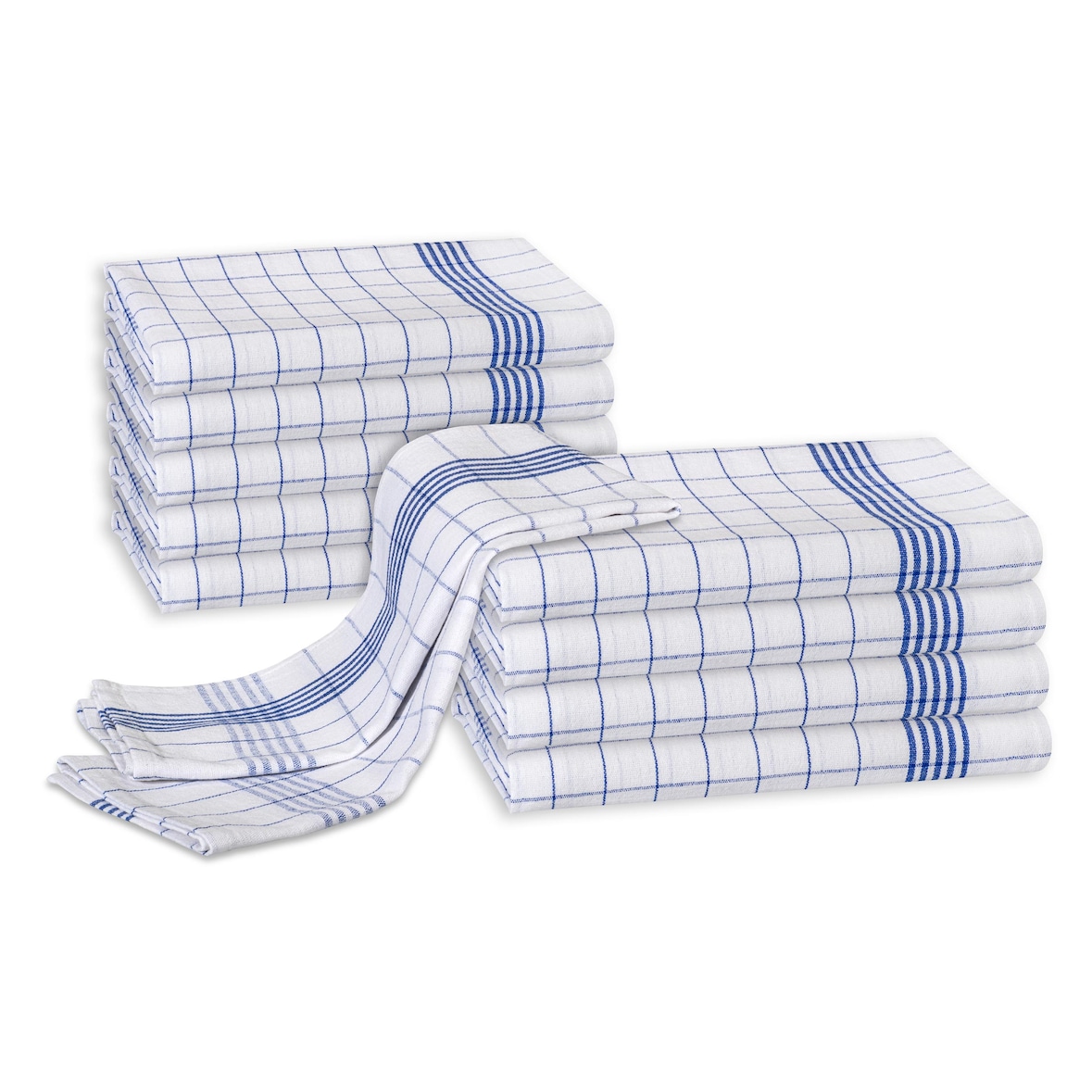Geschirrtücher 10er Set,  blau-weiß