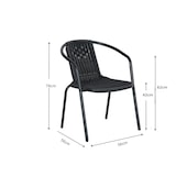 thumbnail of aro Fauteuil de terrasse empilable, acier/plastique, aspect rotin, gris foncé
