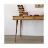 thumbnail of Ócrea Escrivaninha Madeira de Pinho Maciço - 2 gavetas - 140 x 65 Cm