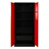 thumbnail of PROREGAL Stahlschrank BEE mit 7 lackierten Fachböden | HxBxT 195x92x42cm | Schwarz-Rot | Werkstattschrank Werkzeugschrank Aktenschrank