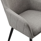 thumbnail of SalesFever sillón con respaldo cosido | funda de tela texturizada | estructura de metal | 61 x 60 x 85 cm | taupe - negro