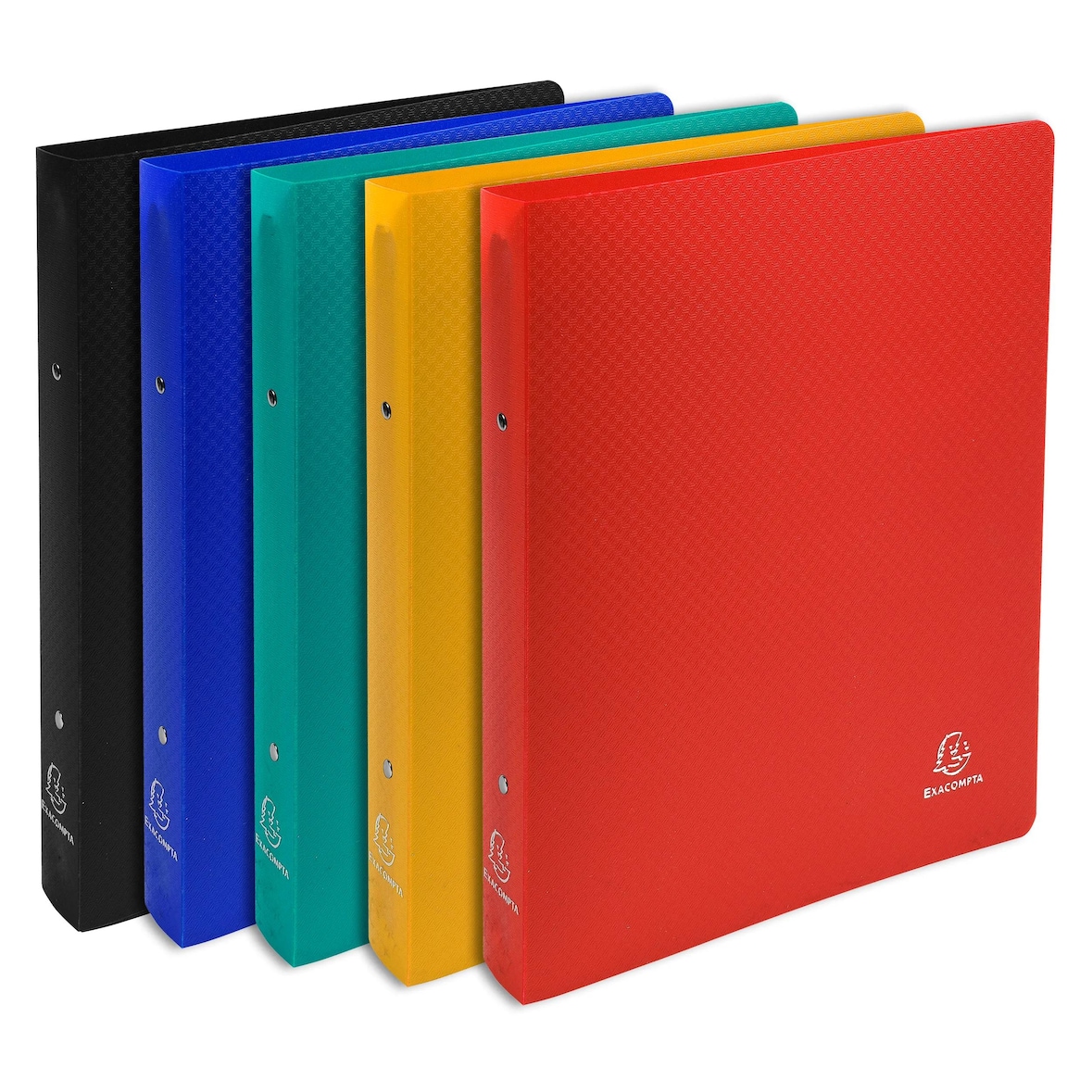 Exacompta 54280E 20x Ringbuch aus PP 700µ mit 2 Ringen 30mm, Rücken 40mm, blickdicht, DIN A4 MAXI - Farben sortiert