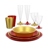 thumbnail of MONOUSO - Herbruikbaar Durable Wijnglazen 200ml PS goud voet (6 Stuks)