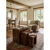 thumbnail of 3er Set Satztisch MUMBAI Massiv-Holz Akazie Wohnzimmer-Tisch Landhaus-Stil Beistelltisch dunkel-braun