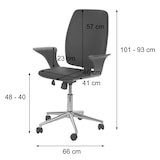 thumbnail of Bureaustoel HWC-C54, directiedraaistoel, gebogen hout kunstleer ~ walnoot look, grijze bekleding