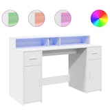 thumbnail of Bureau avec lumières LED blanc 140x55x91 cm bois d'ingénierie Modèle Atlas Office Pro Chic