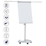 thumbnail of FRANKEN Flipchart, Beschreibbar, Magnetisch, Mobil, Mit Rollen und 2 Seitenarmen, Whiteboard mit Ständer, Papierhalterung und Stifteablage, 68 x 105