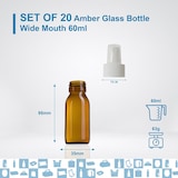 thumbnail of 20x Frascos de Spray em Vidro Âmbar de 60 ml com Tampa Vaporizadora – Spray de Óleos Essenciais e Cosméticos