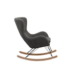 thumbnail of SalesFever Schaukelstuhl | Bezug Teddyfell | Kufen Massiv-Holz | Gestell Metall schwarz | B 75 x T 102 x H 106 cm | grau