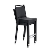 thumbnail of METRO PROFESSIONAL Banco de bar empilhável Barbados com pega e apoio para os pés, rattan PE, preto