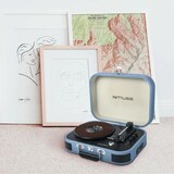 thumbnail of Platine vinyle stéréo bleue clair 33/45/78 tours avec enceintes intégrées - USB/SD/AUX - Prise casque