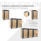 thumbnail of ML-Design Mülltonnenbox 1er Anthrazit-Holzoptik, 1×240L, 68×80×116 cm, Stahl, wetterfest & abschließbar, Müllbox mit Klappdeckel & Tür