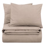 thumbnail of DoubleDry Dekbedovertrek Eenpersoons 140x200/220 cm + 1 kussensloop 60x70 cm - 100% natuurlijk katoen - licht beige