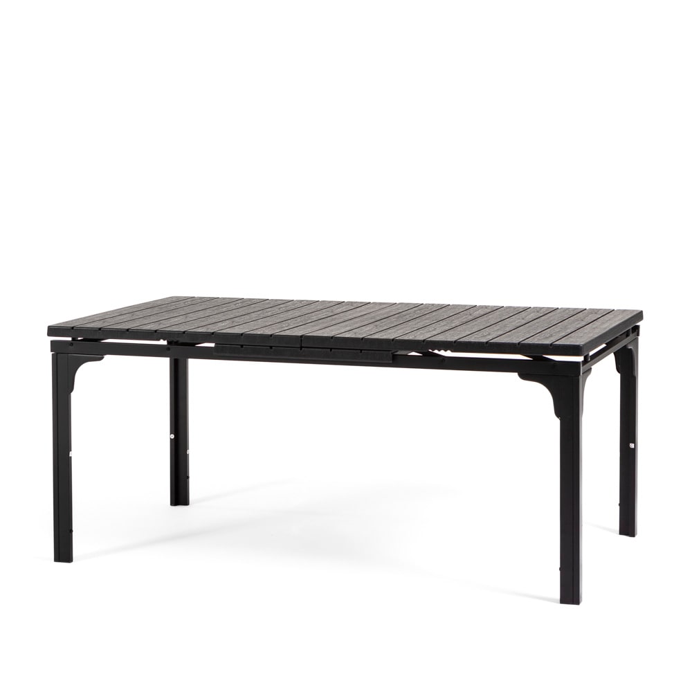 Ausziehbarer Tisch 180/240x90 cm, Stahl, Holzoptik-Top, 10 Plätze, Garten/Terrasse – THOMAS XL – Anthrazit