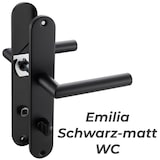 thumbnail of Langschild Drückergarnitur Edelstahl gebürstet EMILIA SCHWARZ WC - Badezimmer Türbeschlag