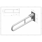 thumbnail of Wandstützgriff Klappgriff Stützklappgriff Wandgriff 60 cm SCHWARZ