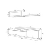 thumbnail of Dmora Schrankwand Chino, TV-Ständer für Wohnzimmer, Reversible Wohnzimmerkomposition, Ecklounge-Set, 200x41h44 cm, Eiche und glänzend Weiß