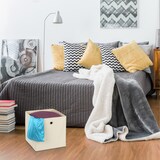 thumbnail of Relaxdays Aufbewahrungsbox 4er Set, faltbare Regalboxen, HxBxT: 30 x 30 x 30 cm, Grifflöcher, Faltboxen für Regale, grau