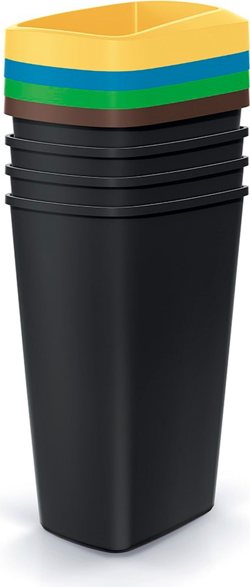 Keden Compacta Q Set mit 4 Recycling-Behältern, 45 l, in Mehrfarbig