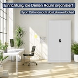 thumbnail of Metallschrank abschließbar KODLI - Geheimfach, 4 Ebenen | Aktenschrank Büroschrank Stahl Mehrzweckschrank Werkstatt Werkzeugschrank, 185x90x45cm Grau