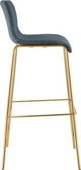 thumbnail of CLP 2er Set Barhocker Hover Stoff Vierfußgestell Gold Stoff HBT: 100x43x48 cm blau